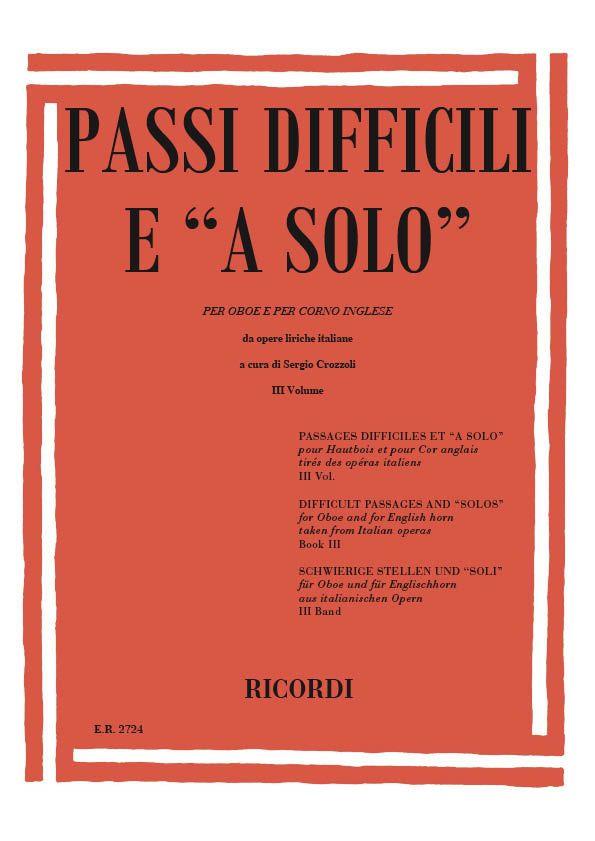 Passi Difficili E A Solo Da Opere Liriche